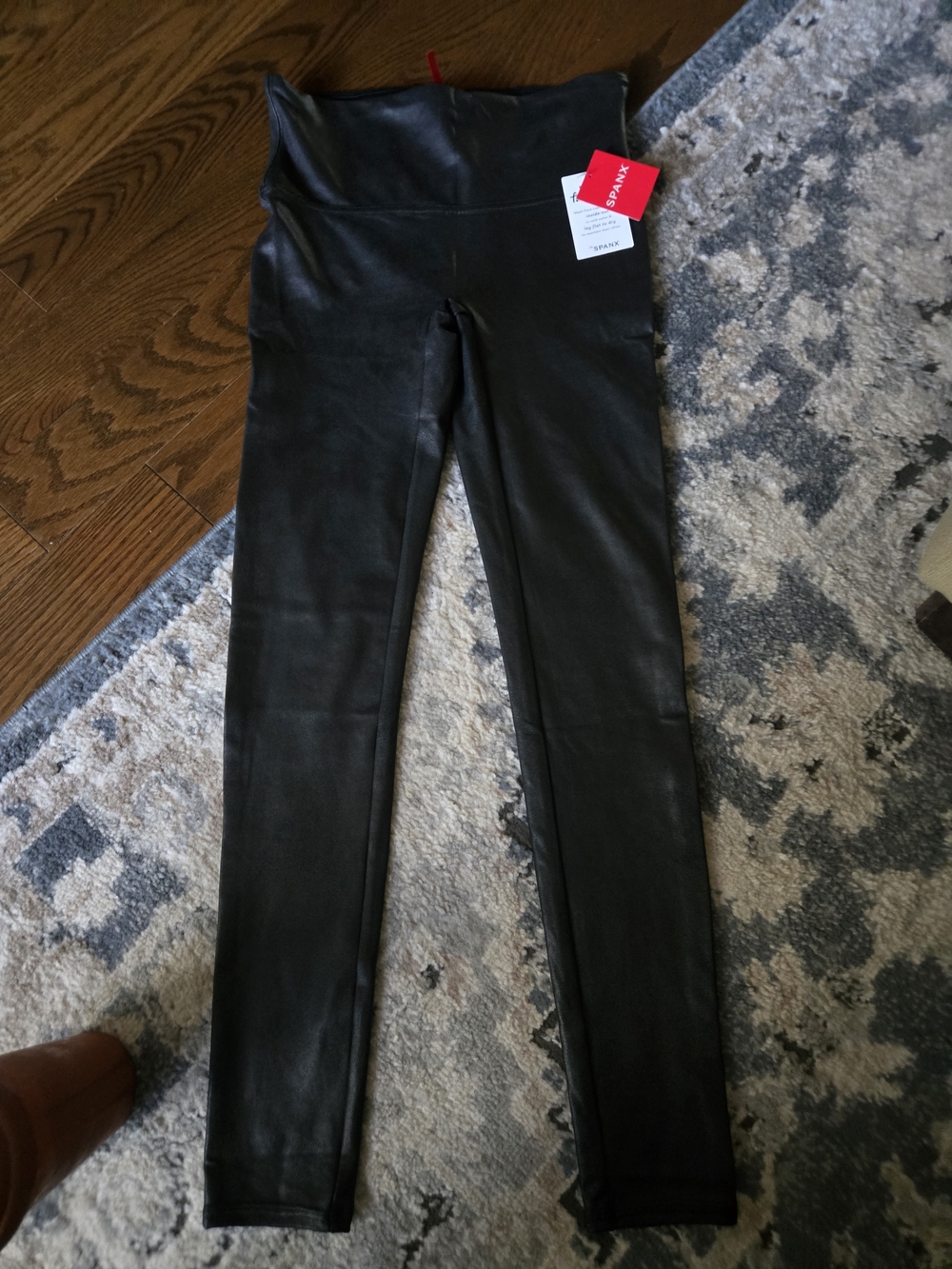 SPANX Faux Leather High-Waist Jeggings - Black